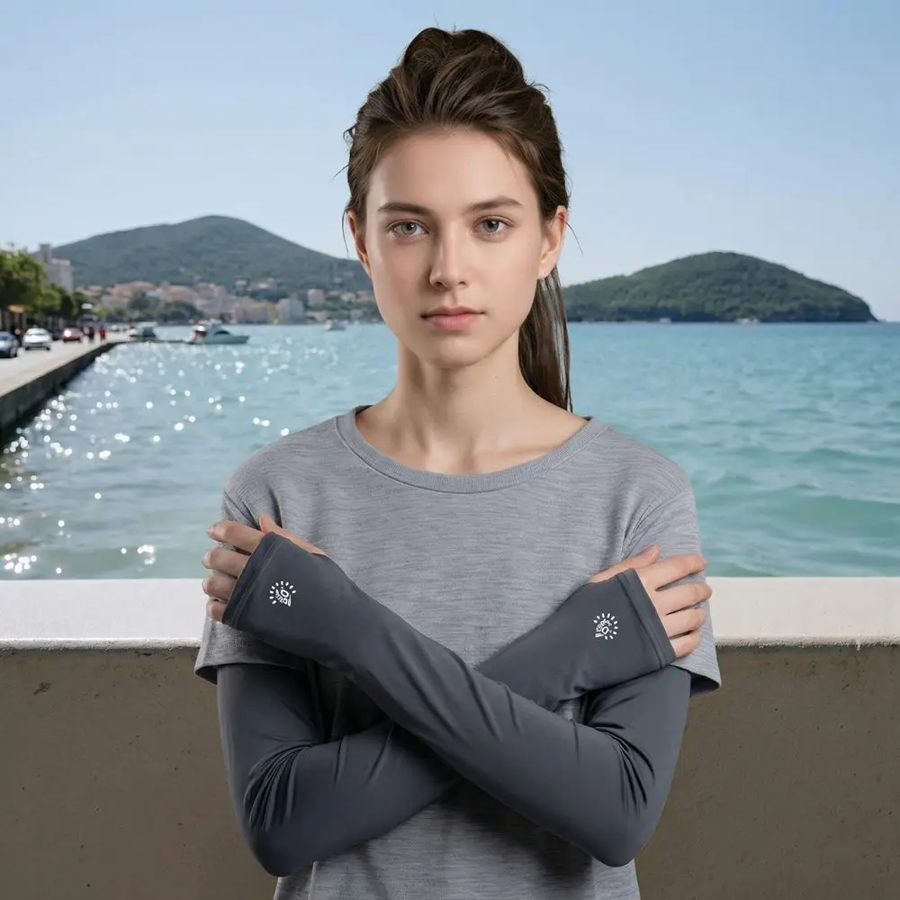 

Легкие охлаждающие рукава из ледяного шелка для фестиваля Сонгкран с защитой от солнца, эластичная ткань из полиэстера