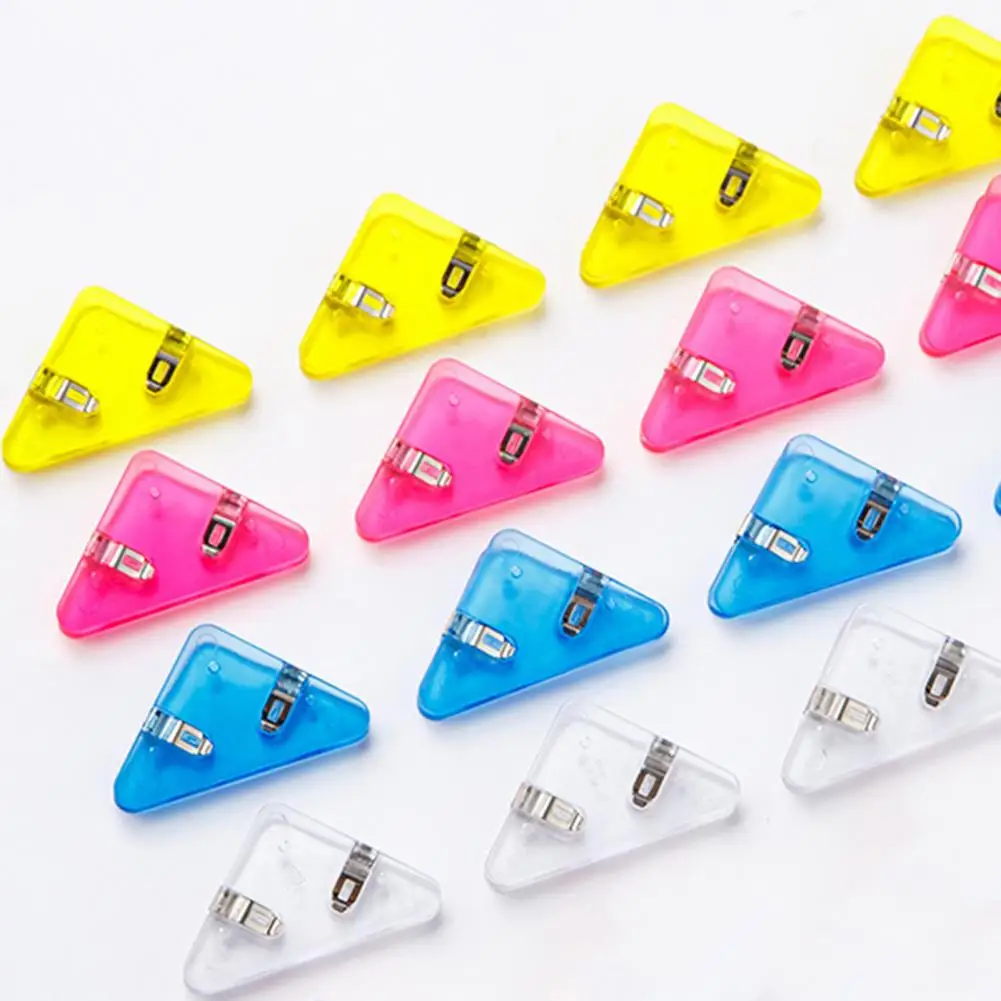 5 Pcs Transparent Triangle Corner Clips Prevent Book Curling Document File Book Page Corner Clips Binder Clips Students Supplies