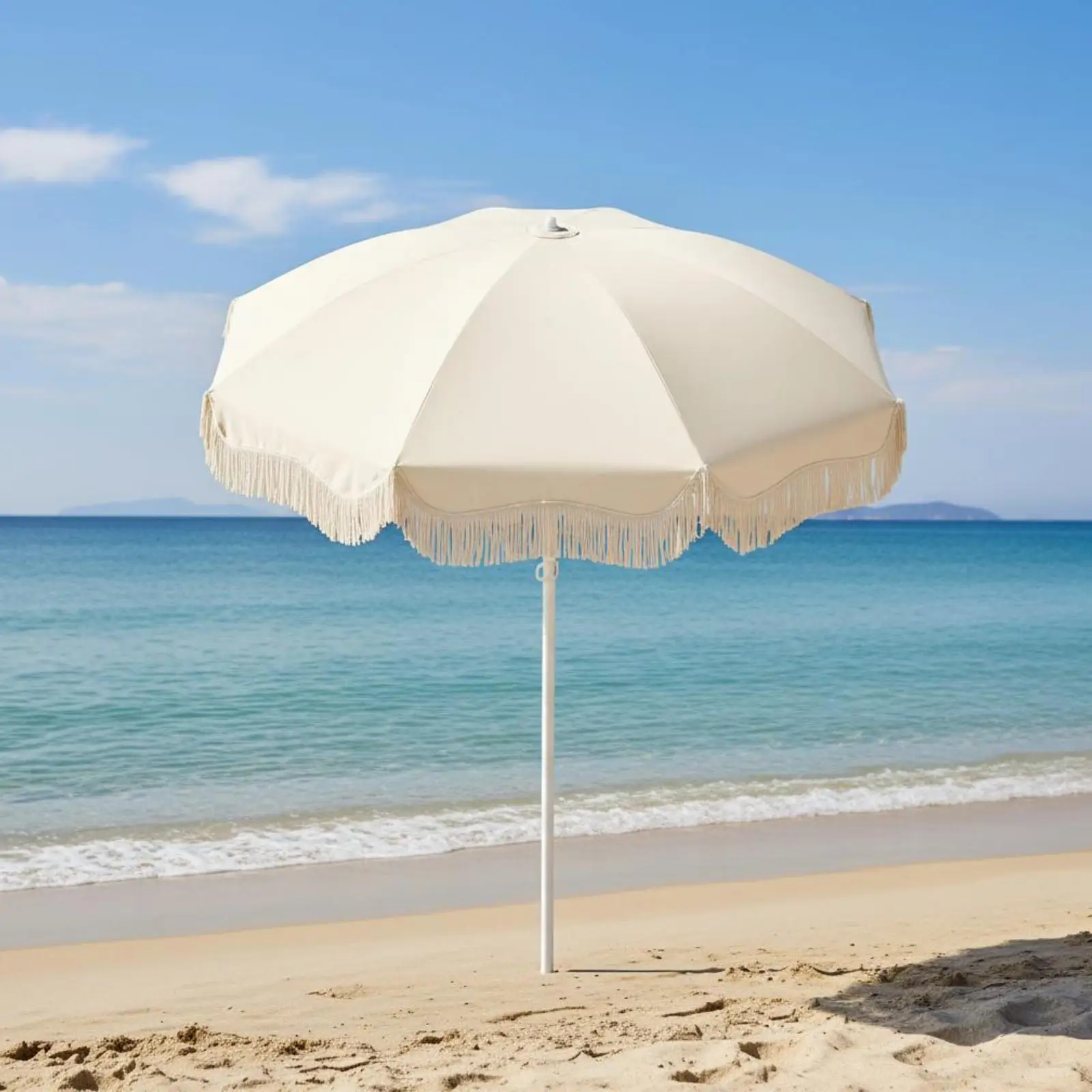 

Protection Patio Umbrella Boho Fringe Sun Shade Outdoor Commercials for Garden Lawn Backyard