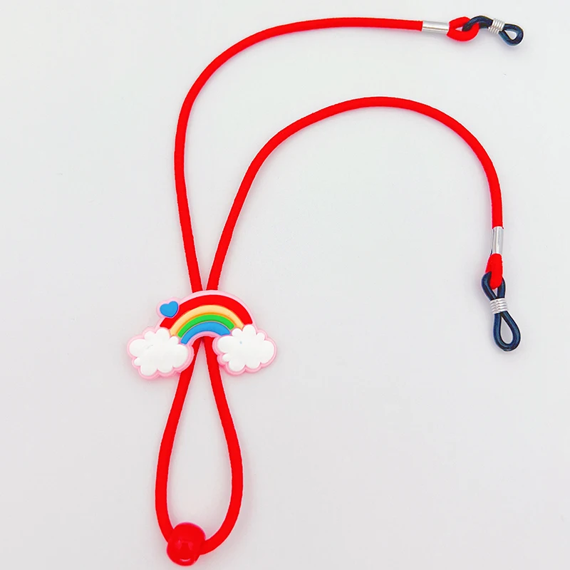 Cartoon Elastic Glasses Chain para criança, cordão de óculos, Kids Glasses Neck Strap, Eyeglass Holder Band, Pony