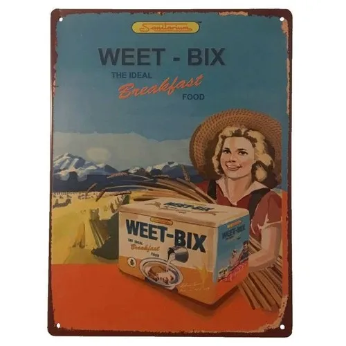 Weet-Bix Tin Sign Cereal Advertising 35cm x 26cm Weetbix --Tin Sign