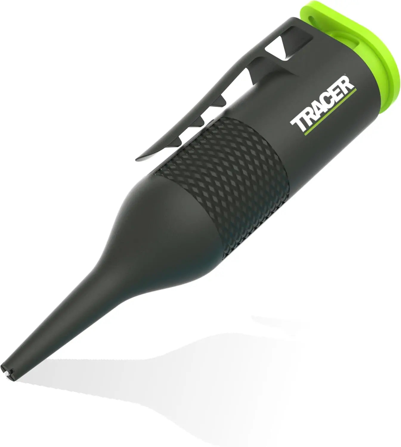 

Deep Hole Chalk Marker 4 Inch Reach High-Visibility Green Non-Permanent Replaceable Cartridge One-Handed Spray Action for Construction & DIY