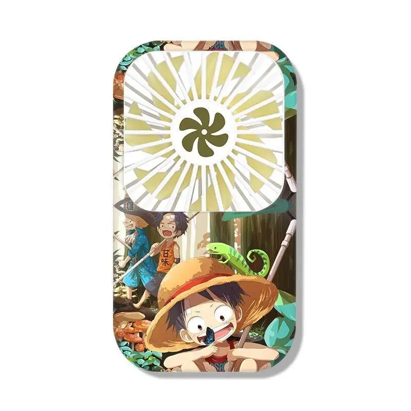 

New One Piece Handheld Small Fan Student Desktop Dormitory Silent Mini Fan Portable Usb Charging Creative Birthday Gifts Luffy