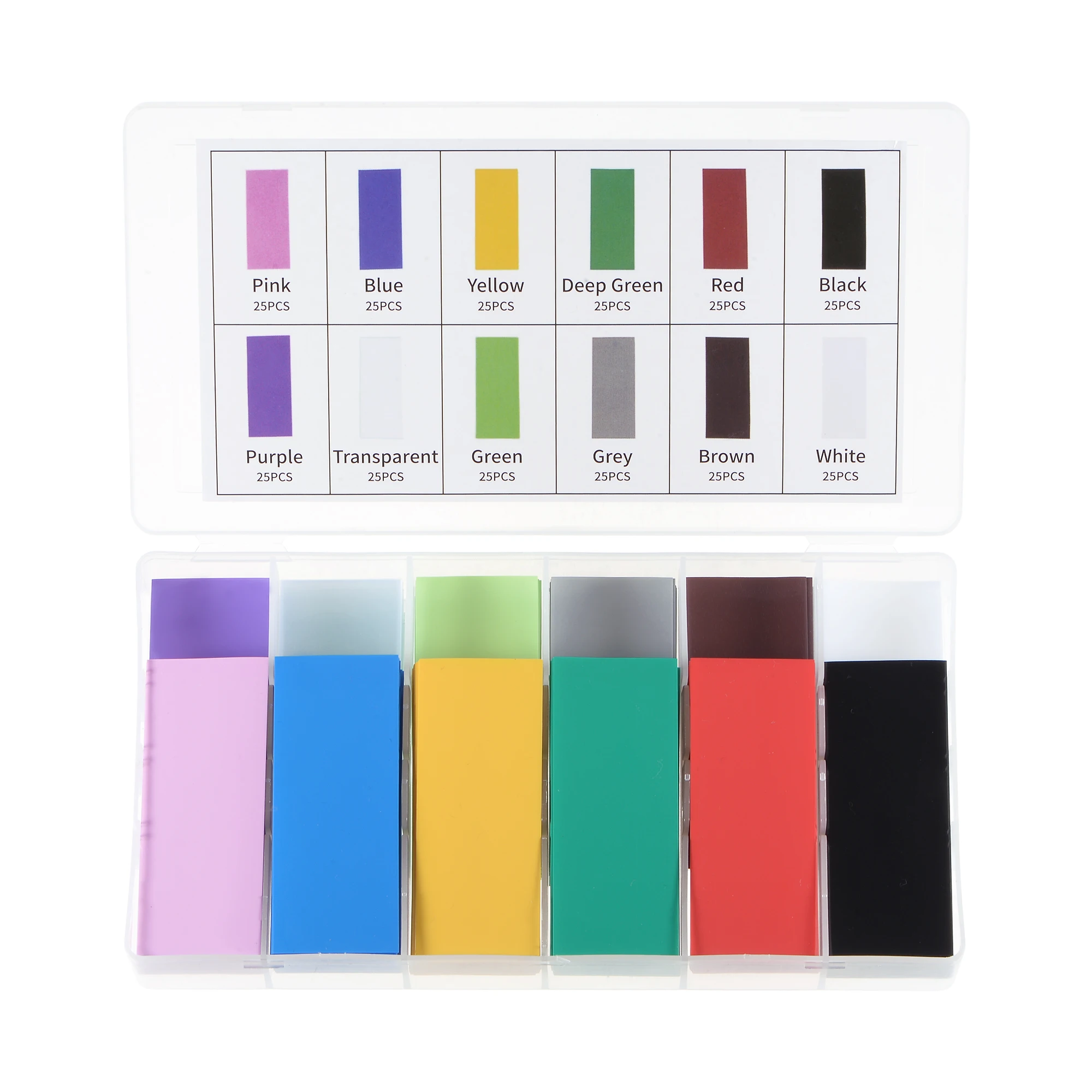 300Pcs 29.5mm Flat PVC Heat Shrink Tubing Assorted Kit Battery Wrap for 1x 18650 Battery