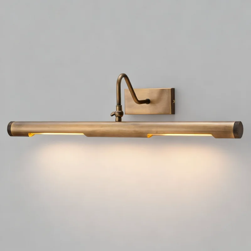 American retro all copper bathroom cabinet mirror headlights, living room and hotel wall lights, rotatable mural lights