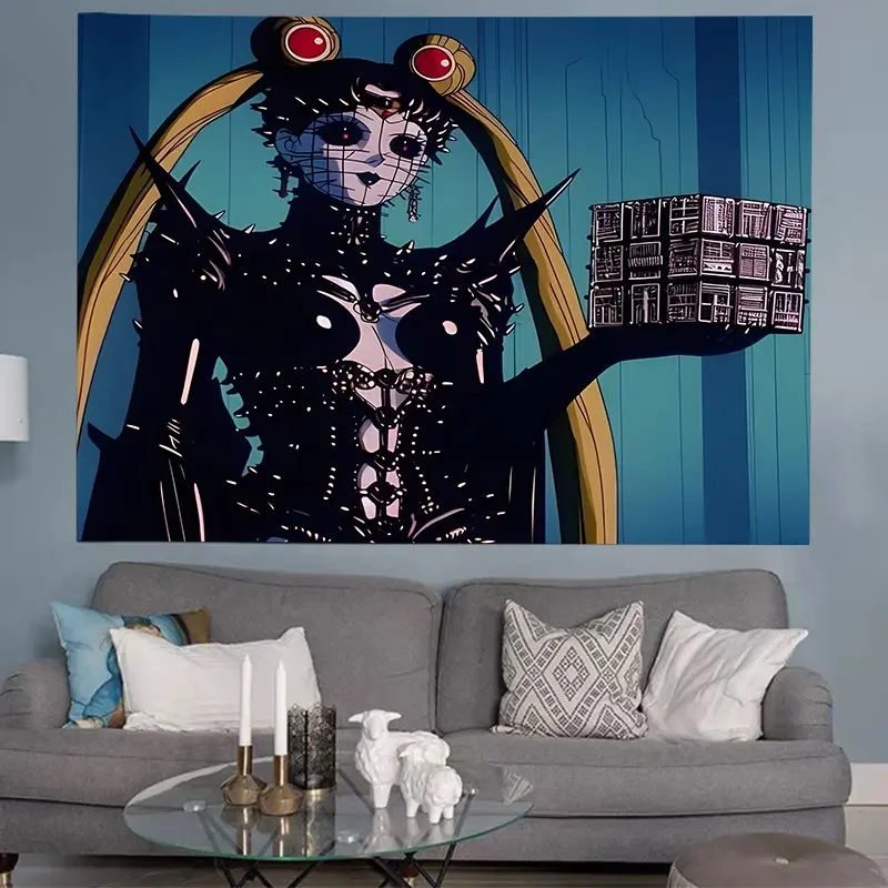 Steampunk Warrior Tapestry - Futuristic Soldier with Goggles Wall Hanging for Living Room, Bedroom Decor