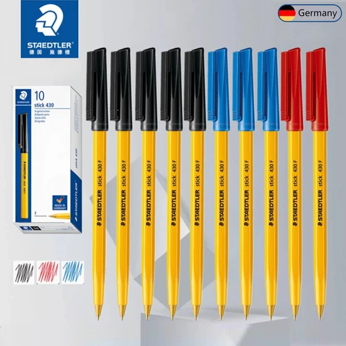 Bolígrafos STAEDTLER alemanes, 6/10 Uds., 430F/M, 0,5mm, gran capacidad, 0,7mm, bolígrafo de aceite de carbono, papelería para escuela y oficina
