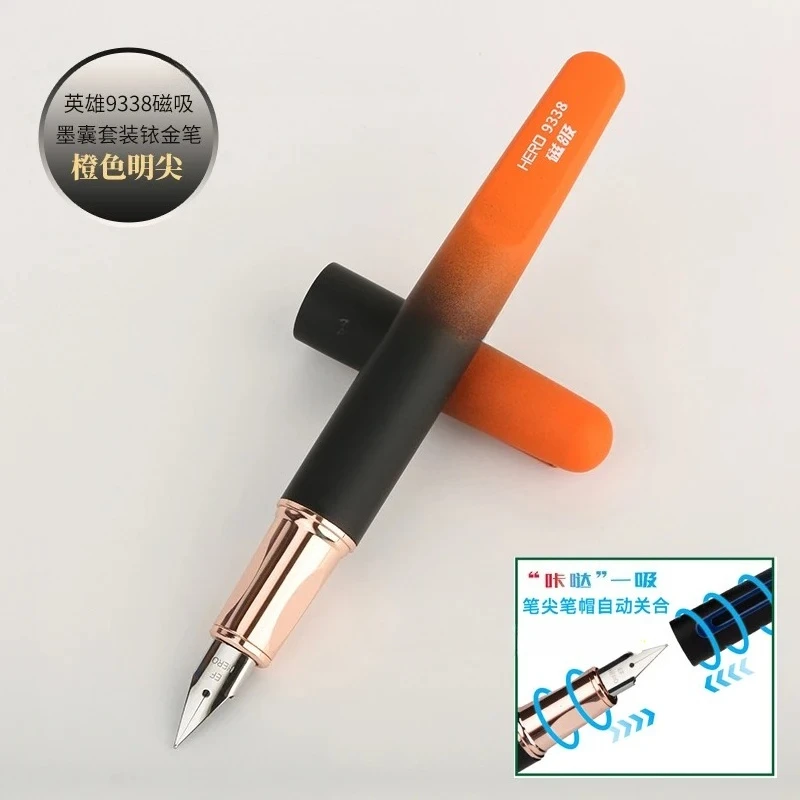 

Волшебный инновационный HERO 9338, магнитный металл, 0,4 мм, перьевая ручка, колпачок для ручки, автоматическое закрытие, студенческая каллиграфия, подарок для письма