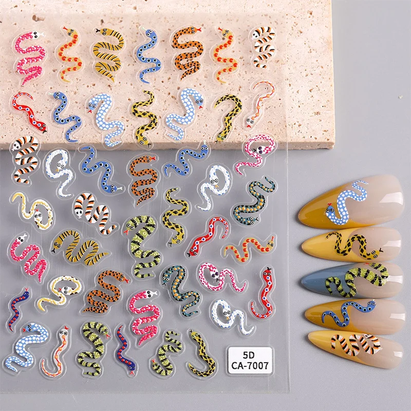 Glanzende slang roos bloem nail art stickers zelfklevende manicure sticker DIY nail art decoratie stickers accessoires geschenken