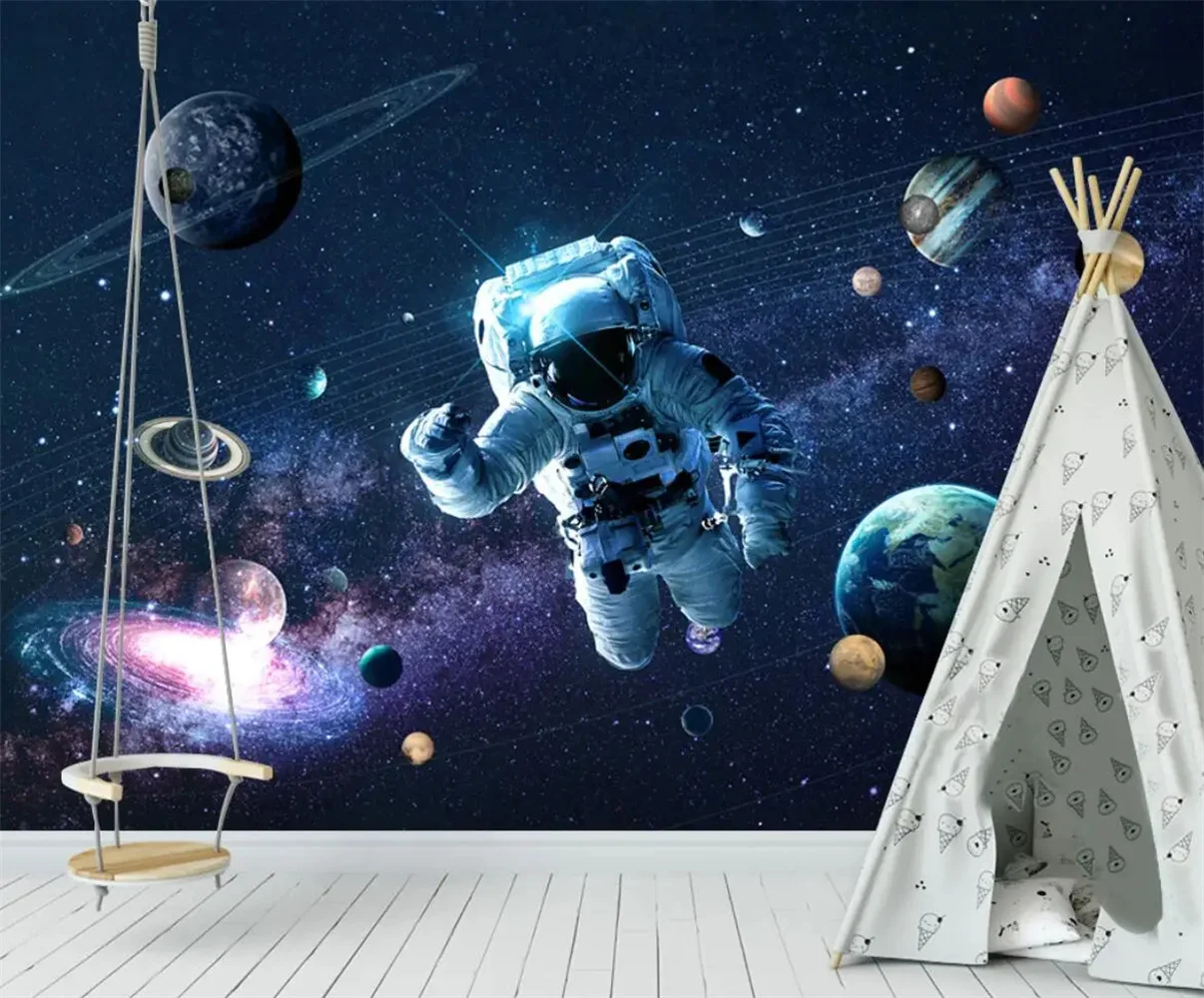 beibehang Custom Modern cosmic starry sky romantic wallpaper for children's room TV background wall decoration 3D wall painting