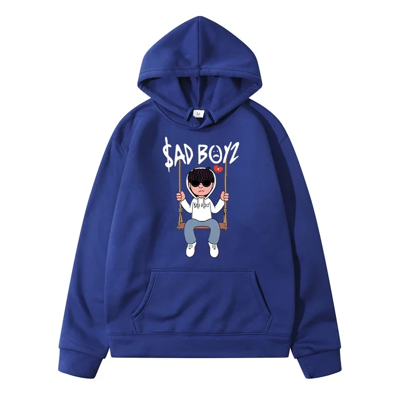 Desenhos animados de manga longa com capuz estampado, pulôver com gola O masculino, tops de moletom, unissex, casual, Harajuku, rua, moda