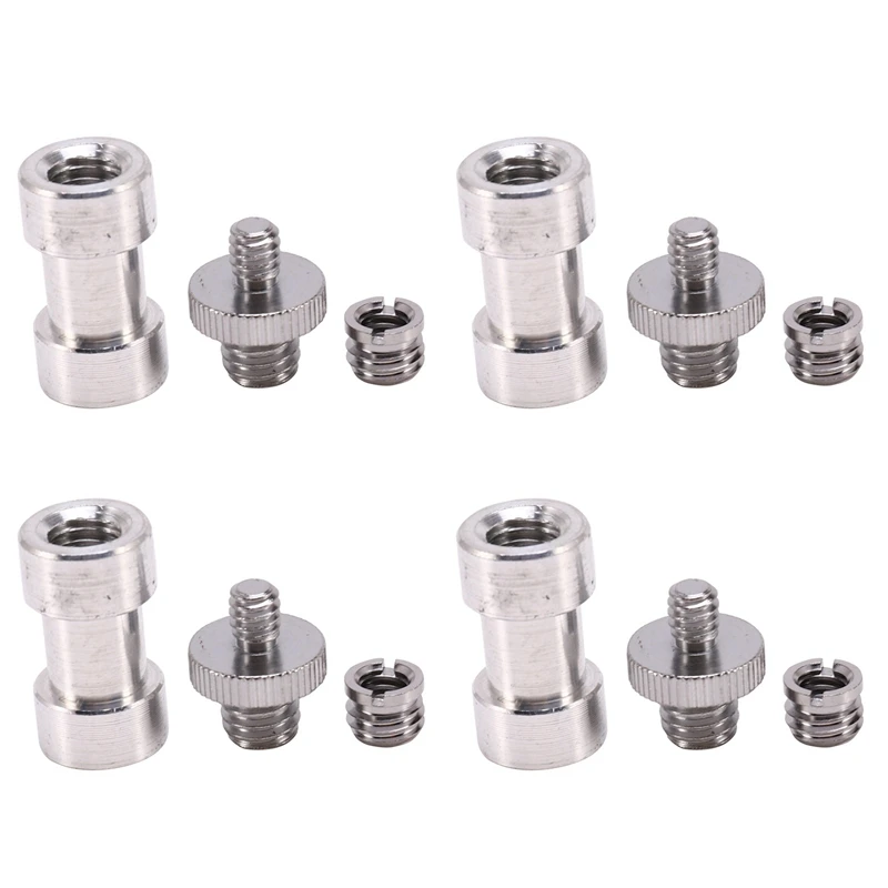 4Pcs 1/4 Inch 3/8 Inch Tripod Screws To Light Stand Umbrella Camera Holder Adapter