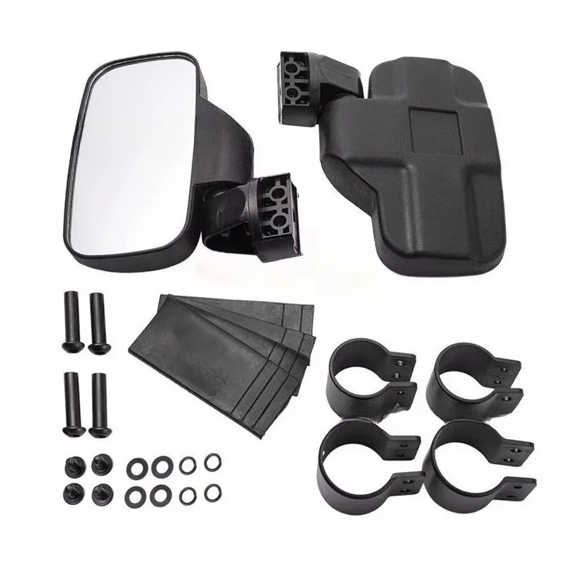 Espejo lateral Poer para Can-AM Maverick Kawasaki Honda Pioneer UTV ATV con tubo en espiral de 1,75"/2" compatible con la mayoría de los UTV