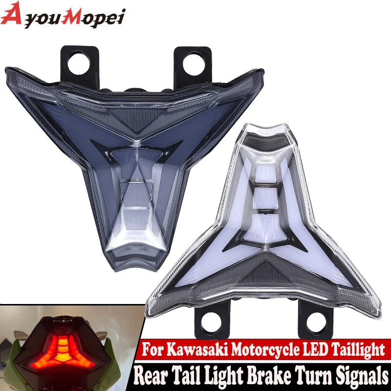 

For KAWASAKI Z400 Z1000 Ninja 400 ZX6R ZX10R ZX10RR LED Tail Light Motorcycle Rear Turn Signal Driving Brake Light Integrated