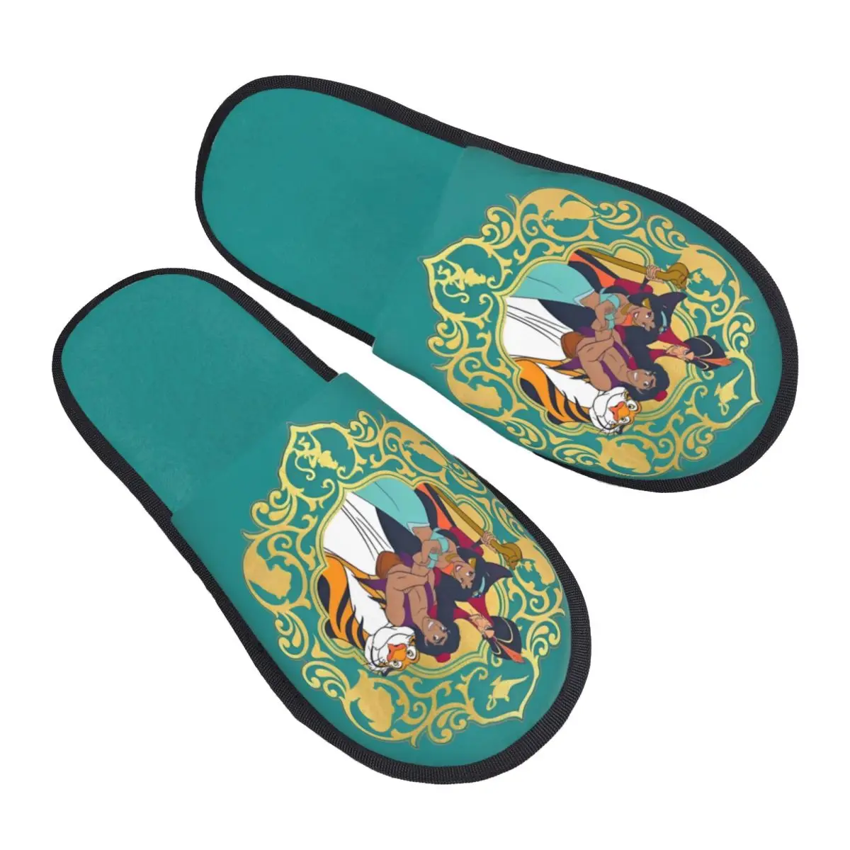 

Custom Aladdin Soft Memory Foam House Slippers Women Musical Fantasy Film Comfy Warm Anti-skid Sole Slipper