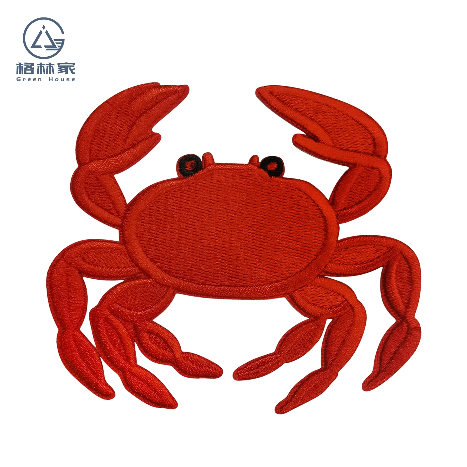 Red Crab Embroidery Patches for Clothing Iron on Sew Accessories JacketsApplique Cartoon Animal Emblem Embroidered Craft DIY