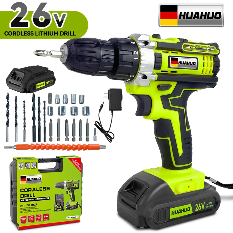 Cordless Battery Impact Screwdriver Electric Screwdriver with Battery 26V/21V/12V Charger