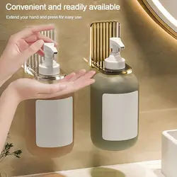 Transparent Wall Mounted Shampoo Bottle Shelf Self-Adhesive Liquid Soap Shower Gel Storage Holder Bathroom Organizer Accessories