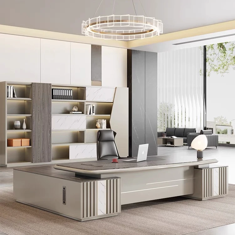 

Ceo LBZ100 Стол для руководителя Современная мебель L-образный стол Офисная панель MFC Дерево Индивидуальная мебель для домашнего офиса Полный комплект