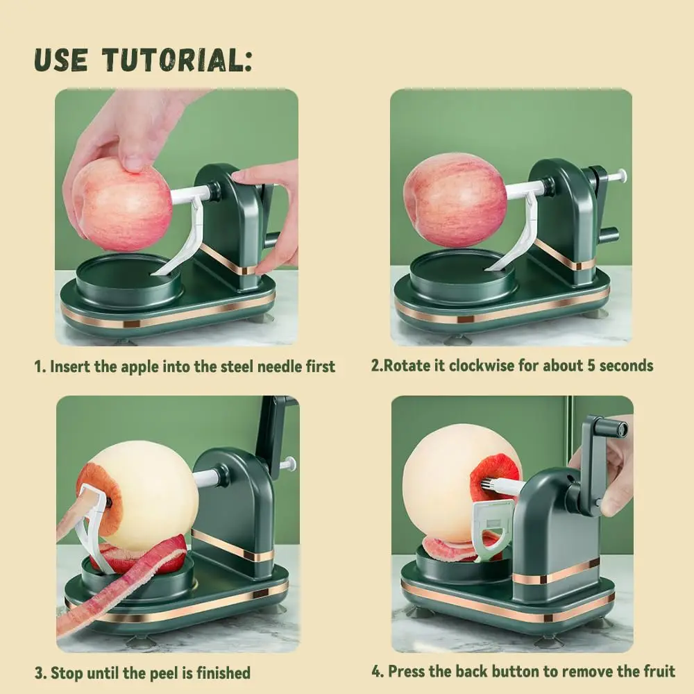 قم بتحسين تقشير التفاح الأوتوماتيكي، أداة المطبخ الدوارة اليدوية، قطاعة التفاح ومقشرات الجوفية للمطبخ، والمستقرة والشركة #6