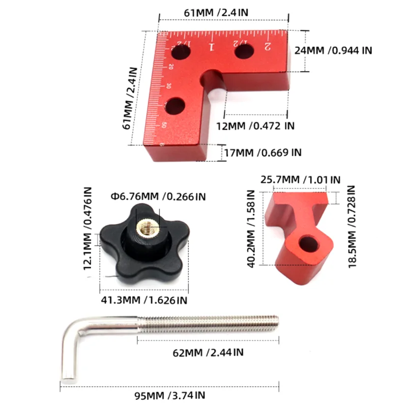 Precyzyjne 90 stopni uchwyt pomocniczy w kształcie litery L deska do łączenia Panel pozycjonujący klips stały 61x61MM linijka kwadratowa narzędzia