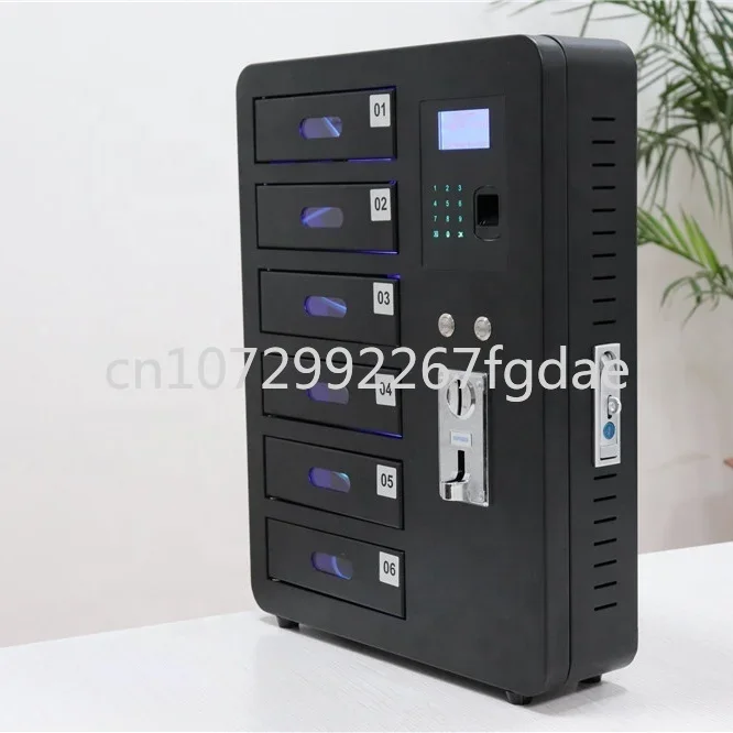 Charging Vending Machine Dispensing Machine 6 Open Warehouse Fingerprint Lock Coin Deposit Mobile Phone Charging Station