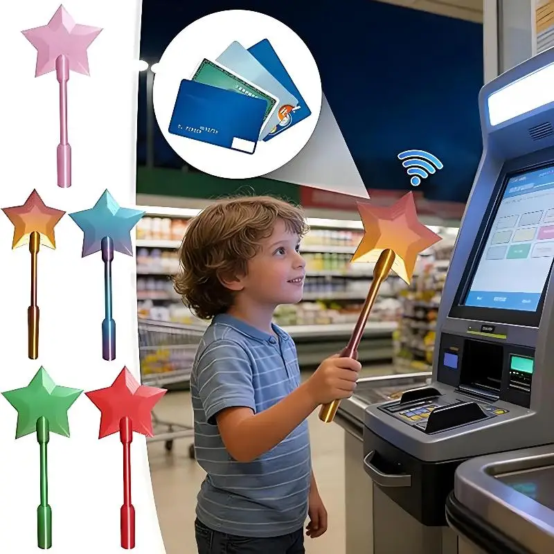 *Fashion Creative 3D Printed Wand Tap To Pay Portable Cute Star Magic Wand Holder Funny Lightweight Credit Card Holder Daily Use