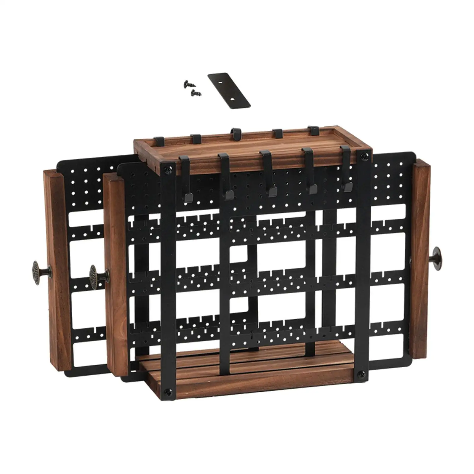 Jewelry Organizer Stand Holder Jewelry Holder with 2 Slide Out Panel Cufflinks Countertop Necklace Display Rack for Dresser