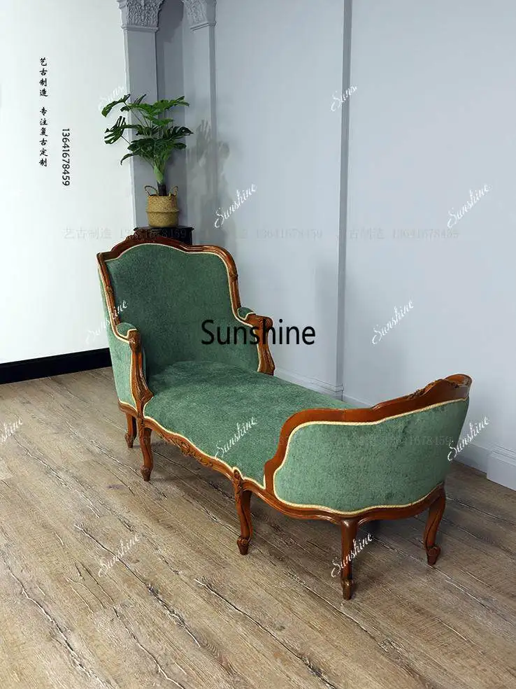 

Retro nostalgic homestay club solid wood beauty bed
