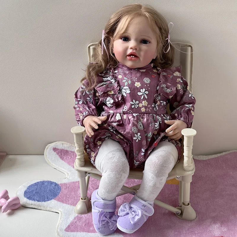 60cm Reborn Toddler Doll Lottie Lifelike Princess Girl Touch Soft Real Picture Vinly 3D Skin Art Doll with Hand Rooted Hair