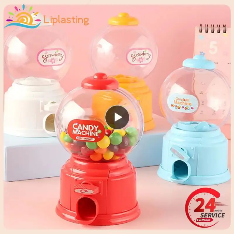 Mini Candy Machine Dispenser Kid Pretend Play Vending Machine Coin Money Saving Box Piggy Bank for Birthday Gift kids Favor