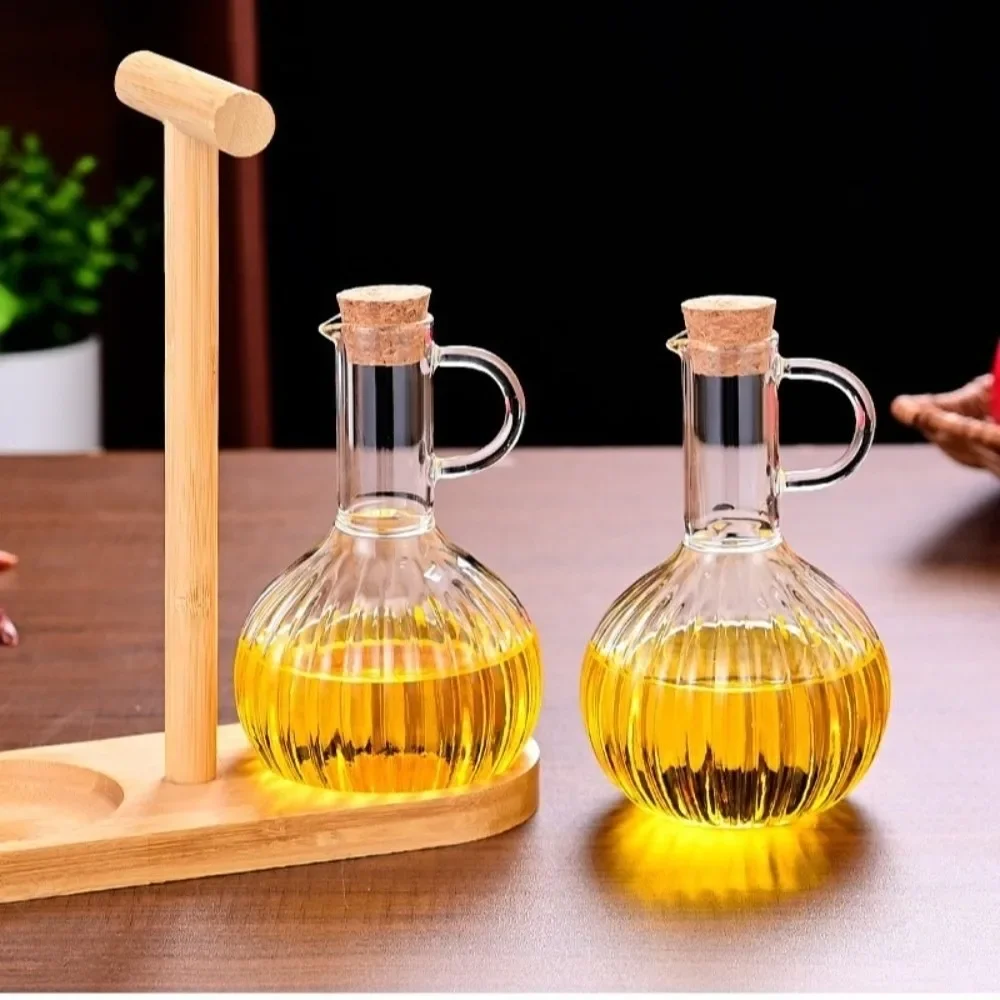 

Стеклянная емкость для масла на деревянной подставке, герметичная, прозрачная, для соуса и уксуса, термостойкая, непроливаемая