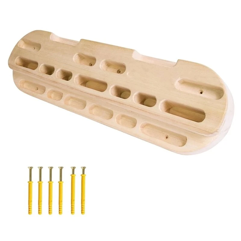T22C Rock Fingerboard Wooden Climbing Hangboard Training Strengthener Forearm Exerciser