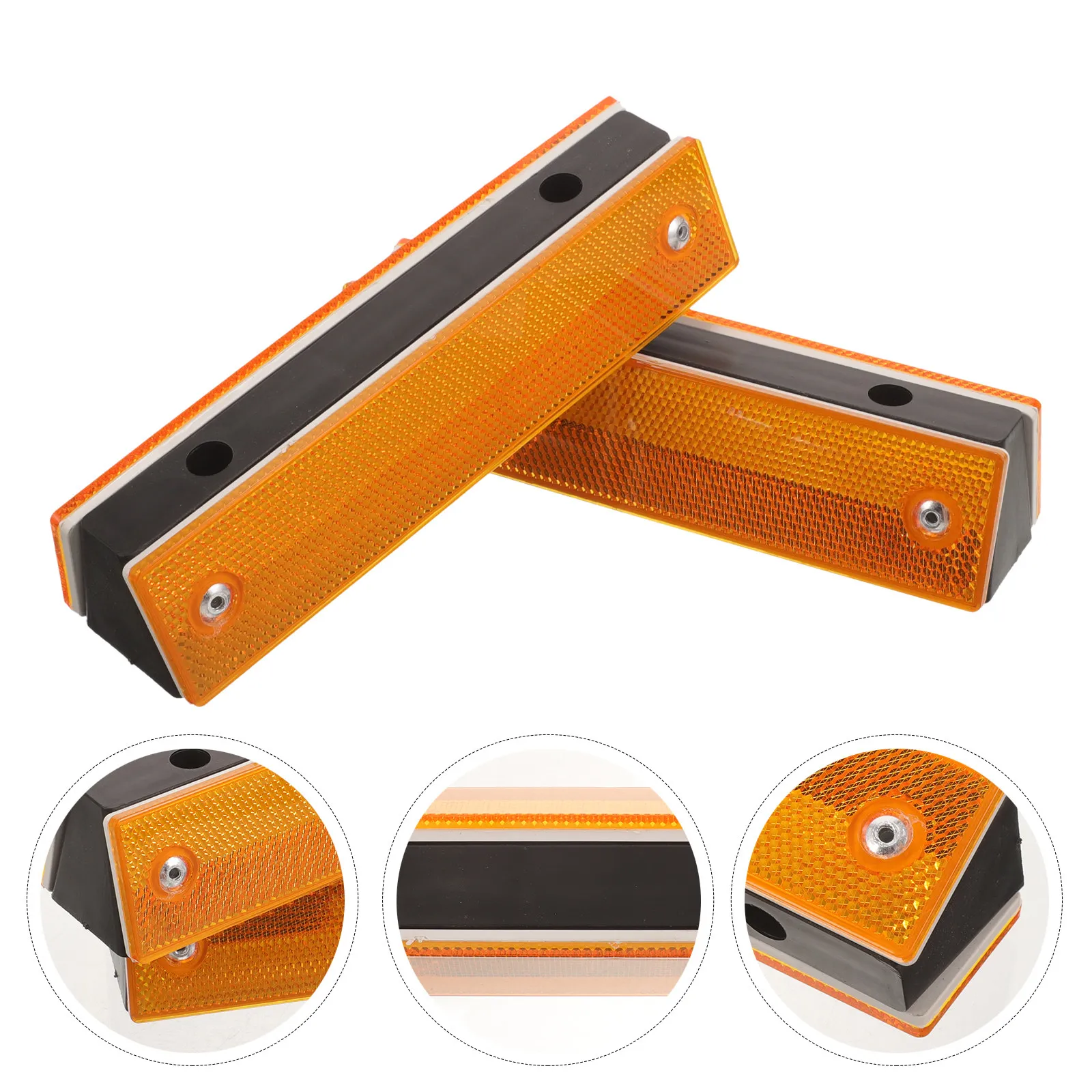 4pcs Rectangular Road Reflectors – Bright ABS Pavement Markers for Driveway, Entrance & Highway Guardrail
