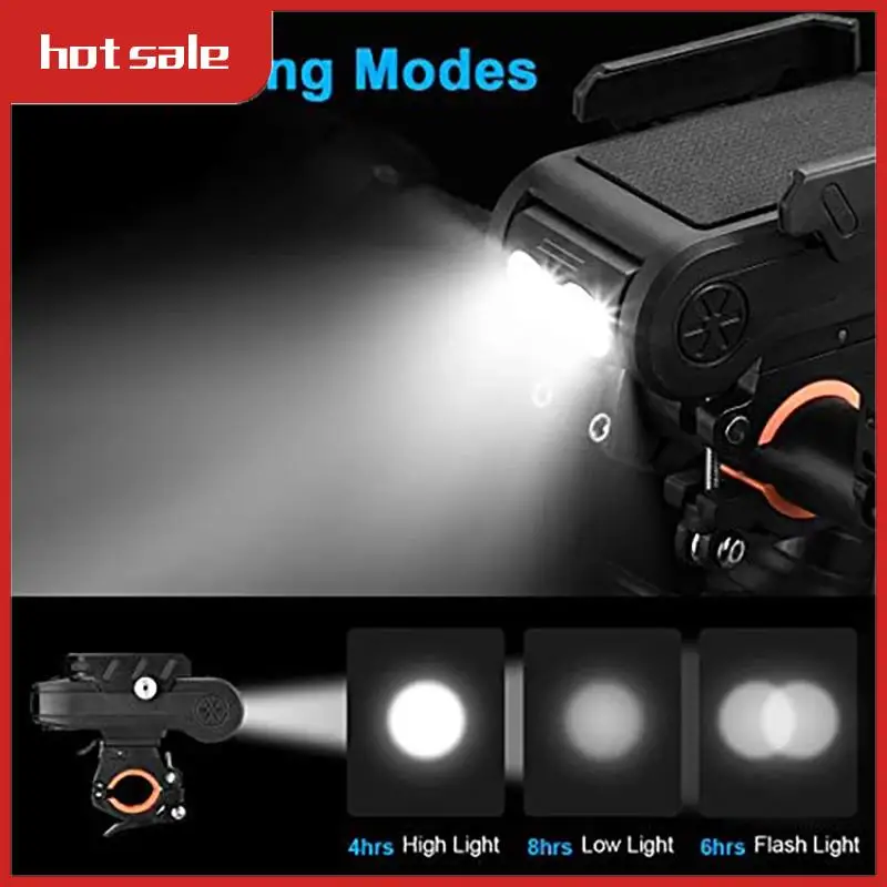

AC22-4In1 Bike Light USB Rechargeable Multifunction Bicycle Headlight With Mobile Phone Holder 4000MAH Power Bank Bike Bell
