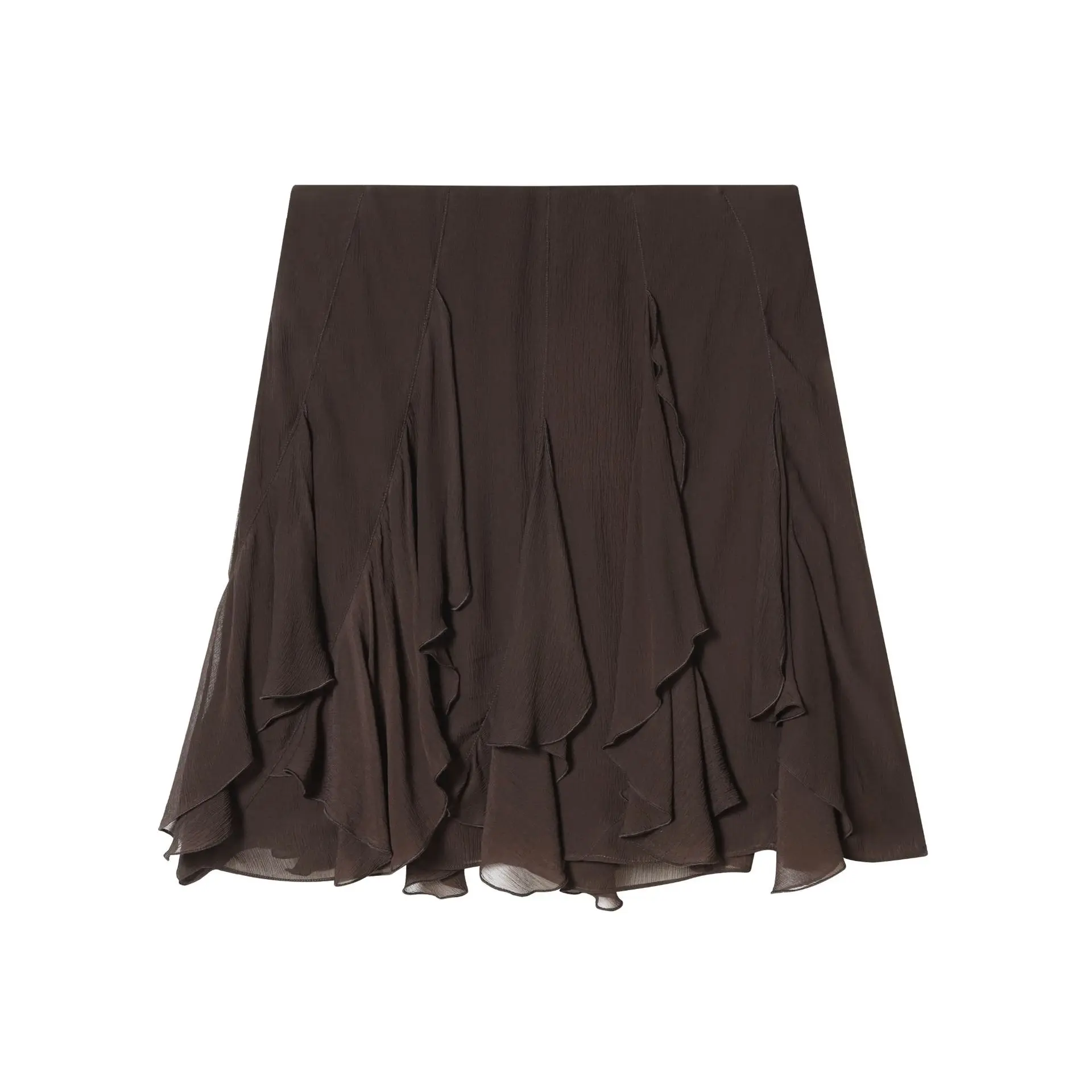 Women's Fashion Asymmetrical Ruffle Skirt   8WBN