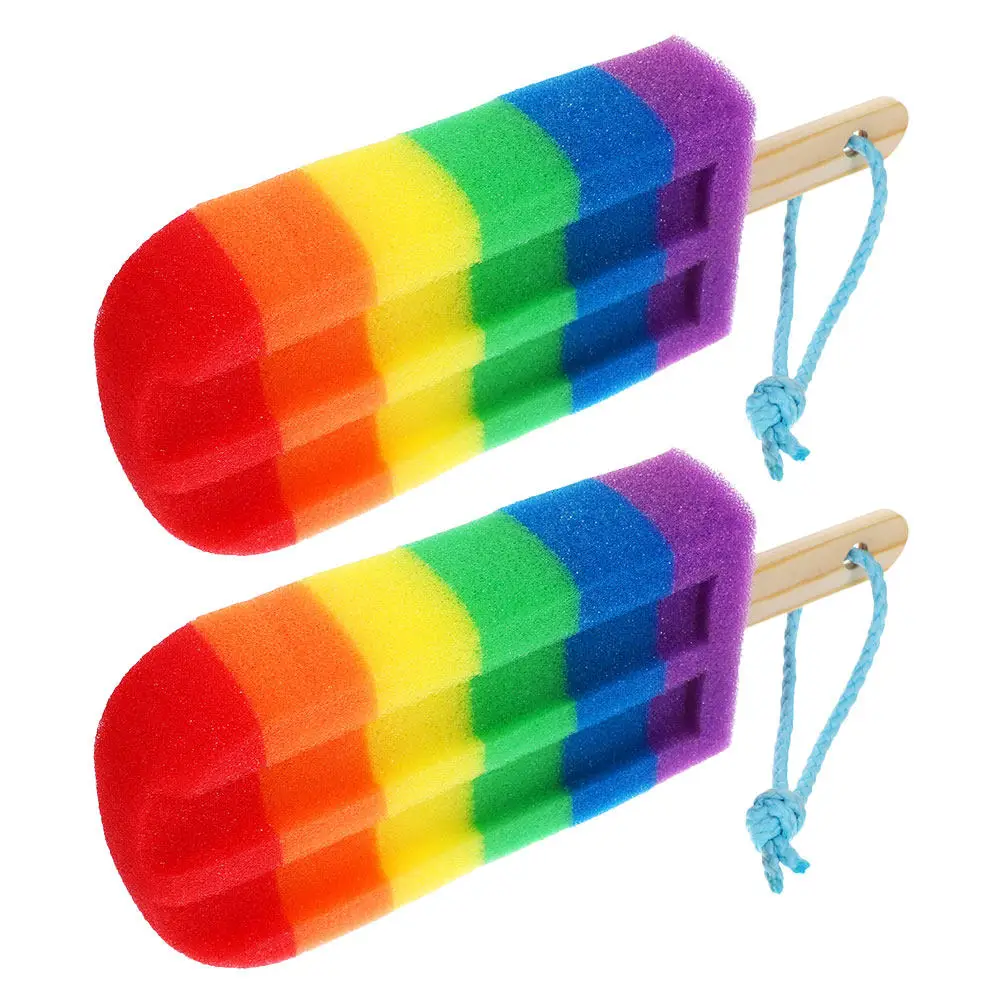 

2Pcs Colorful Ice Cream Shaped Body Sponge Exfoliating Shower Scrubber Soft Loofah Bath Sponge for Women Kids Dead Skin Remover