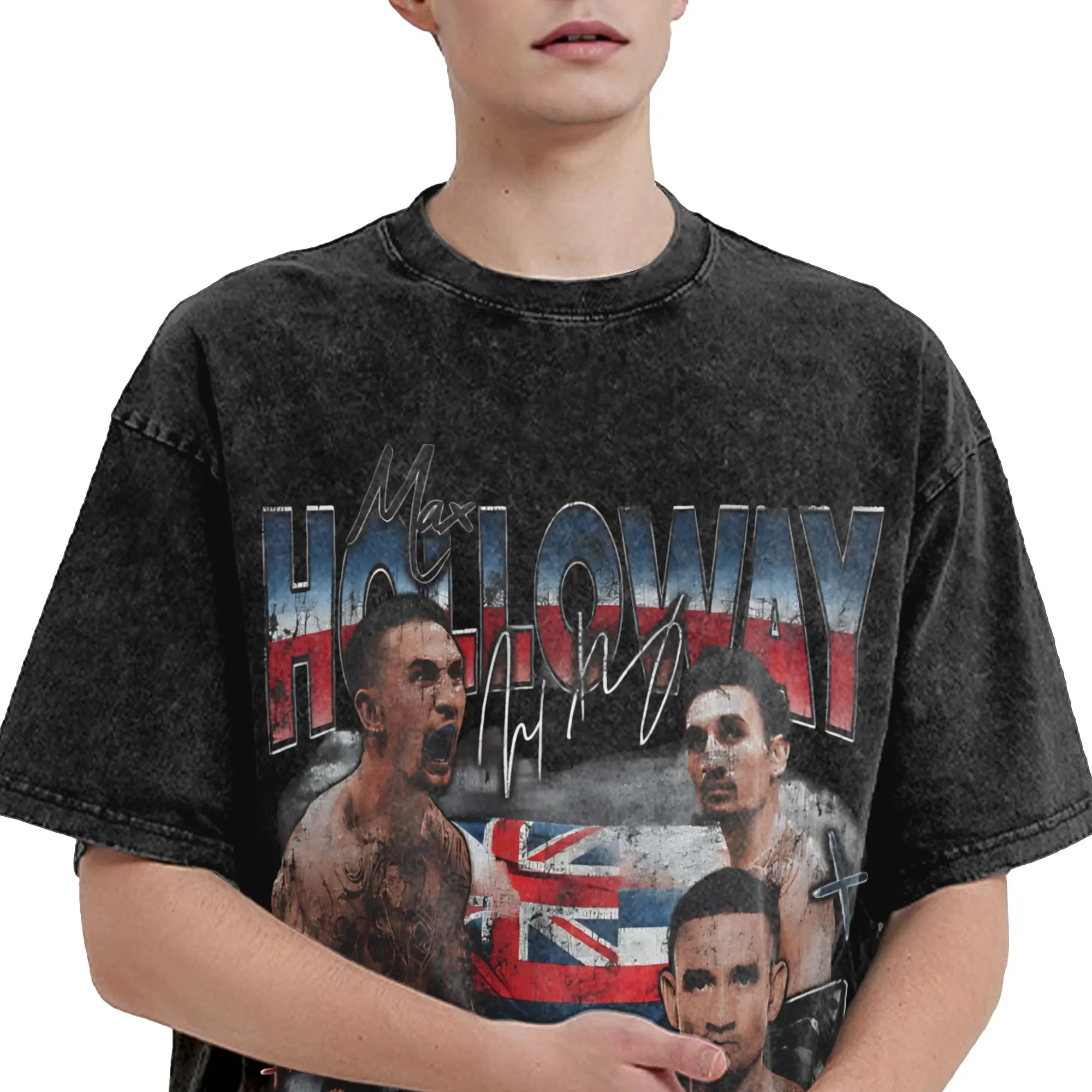Maxs Blesseds Holloways Outfit Washed T Shirts for Men Women Streetwear Hip Hop T-Shirts Summer  Tees Tops Short Sleeve