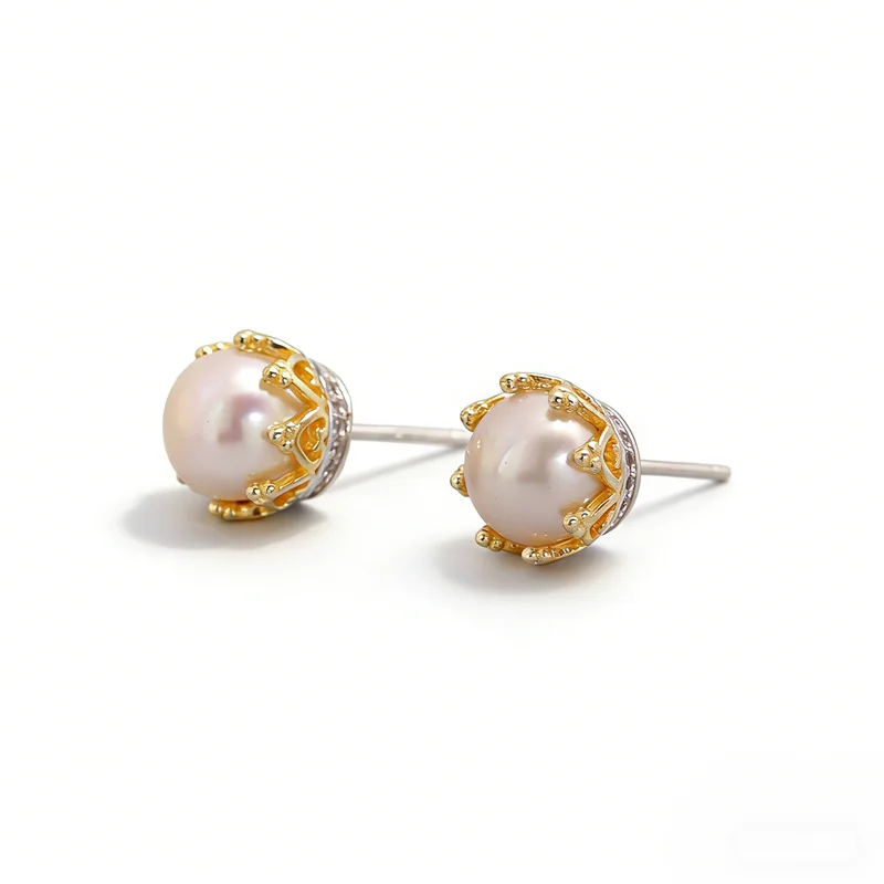 

Fashion Minimalist Lady 925 Sterling Silver Earring Inlaid Natural Freshwater Pearl Earrings Small And Delicate Jewelry Gift
