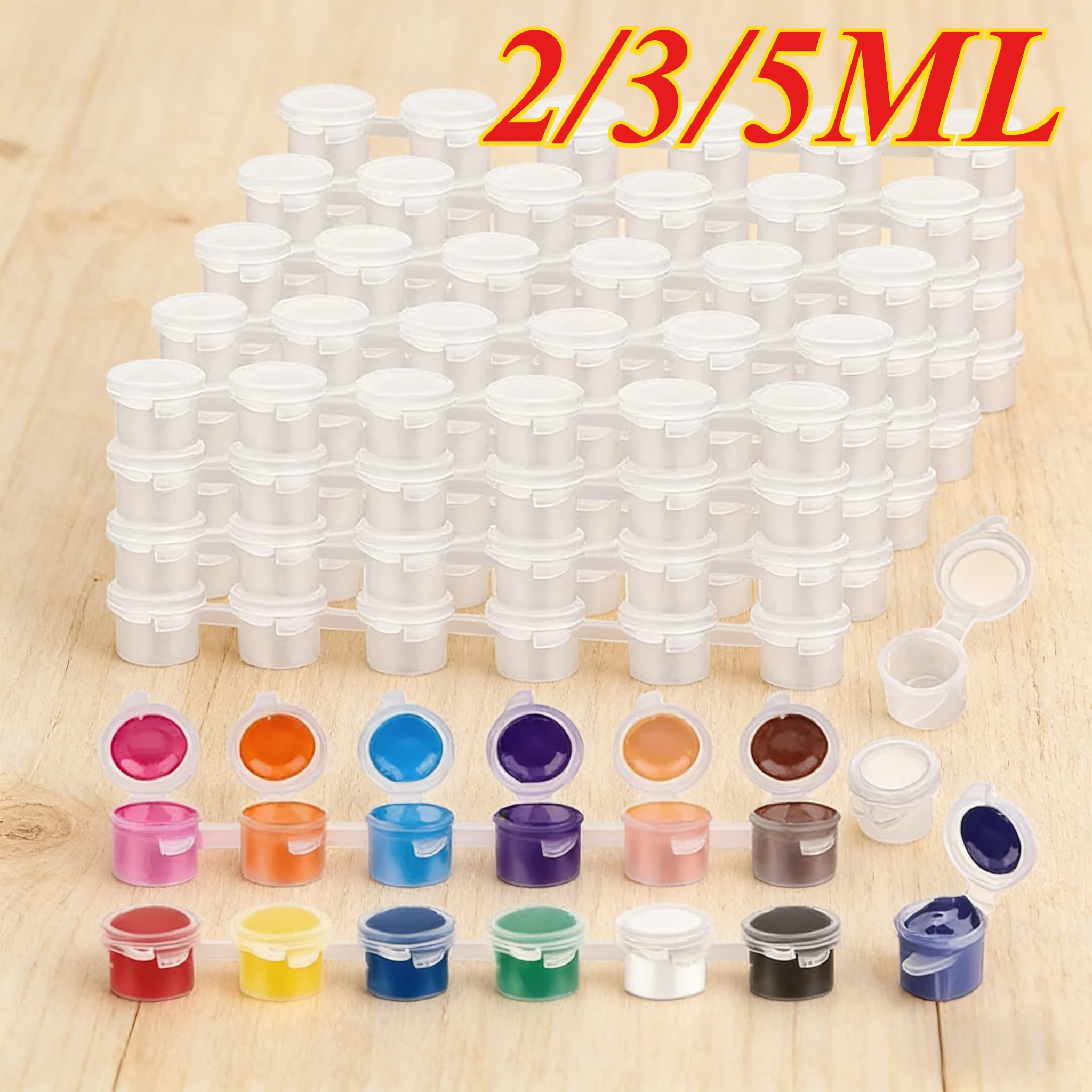 Boîte de rangement pour pigments en plastique : 10 bandes de 60 pots vides pour mini-gobelets de peinture, idéale pour les loisirs créatifs, le dessin, le bricolage et la peinture