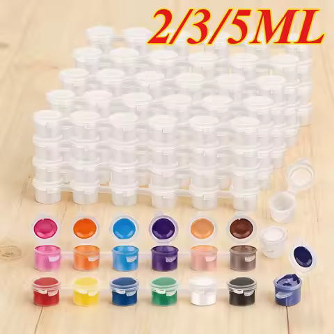 Plastic Pigment Storage Container: 10 Strips 60 Pots Empty Mini Paint Cup Box for Art Crafts Drawing Supplies DIY &amp; Painting