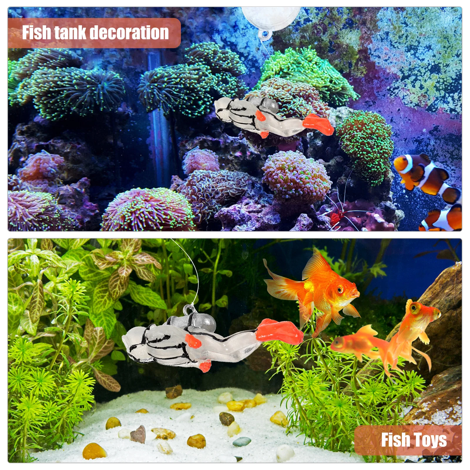 

Night Light Resin Diver Aquarium Ornament Floating Fish Tank Decorations for Landscaping Unique Gift for Fish Lovers