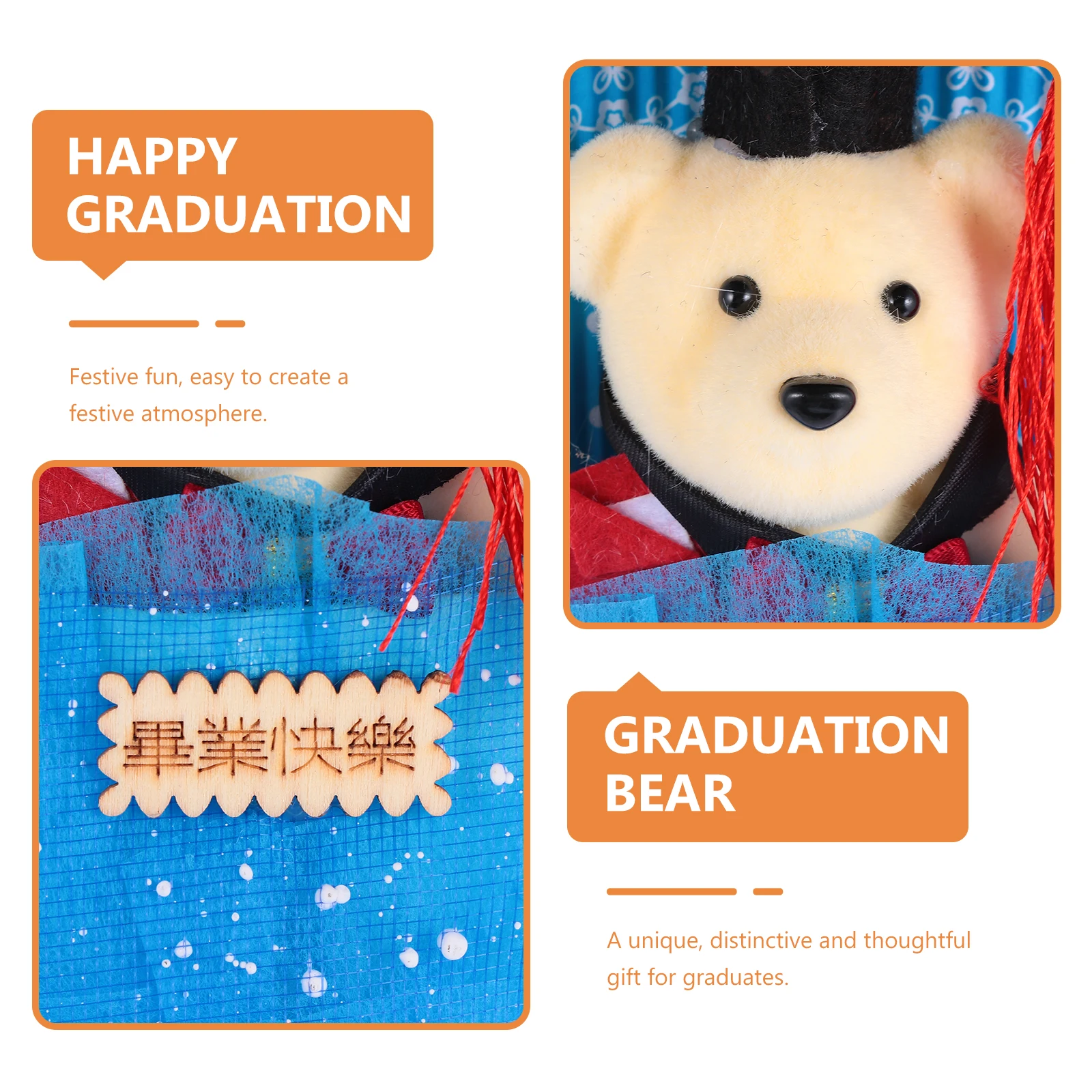

Bouquet Bear Grad Mini Graduation Flower Blue Commencement Presents Gradulation
