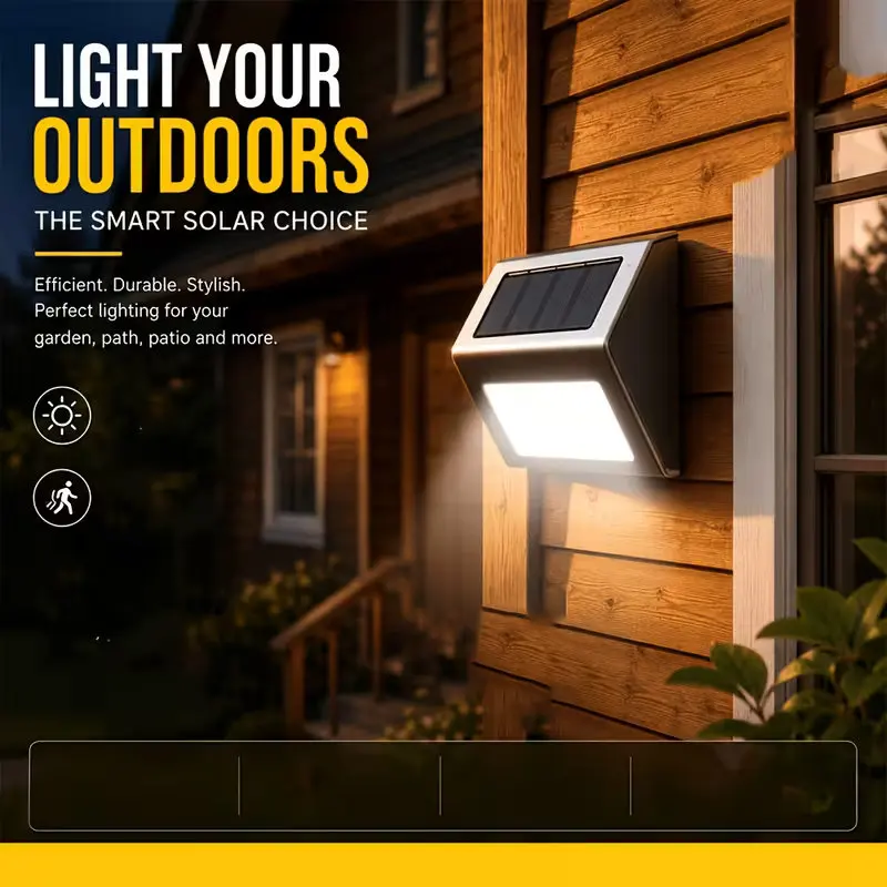 Solar Step Lights Decor Outdoor Waterproof Solar Powered Lights Wall Lights Stainless Steel LED for Fence Deck Patio Garden Path