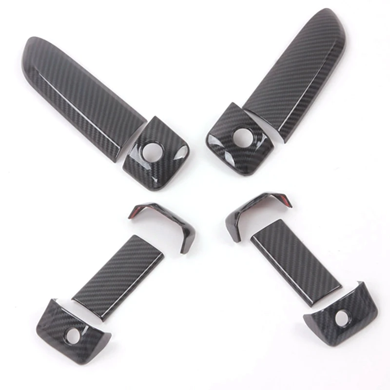 Carbon Fiber Door Handle Frame Cover Trim for Toyota Hiace 2005-2015