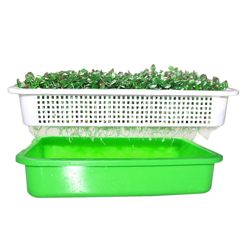 Seed Sprouter Tray BPA Free PP Soilless Bean Sprout Grower Seedlings Germination Tray Sprouting Kit with Lid for Garden Home Use