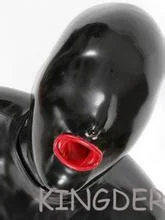 

NEU 100% Latex Rubber Gummi Uniform Catsuit Ganzanzug Handmade Mask