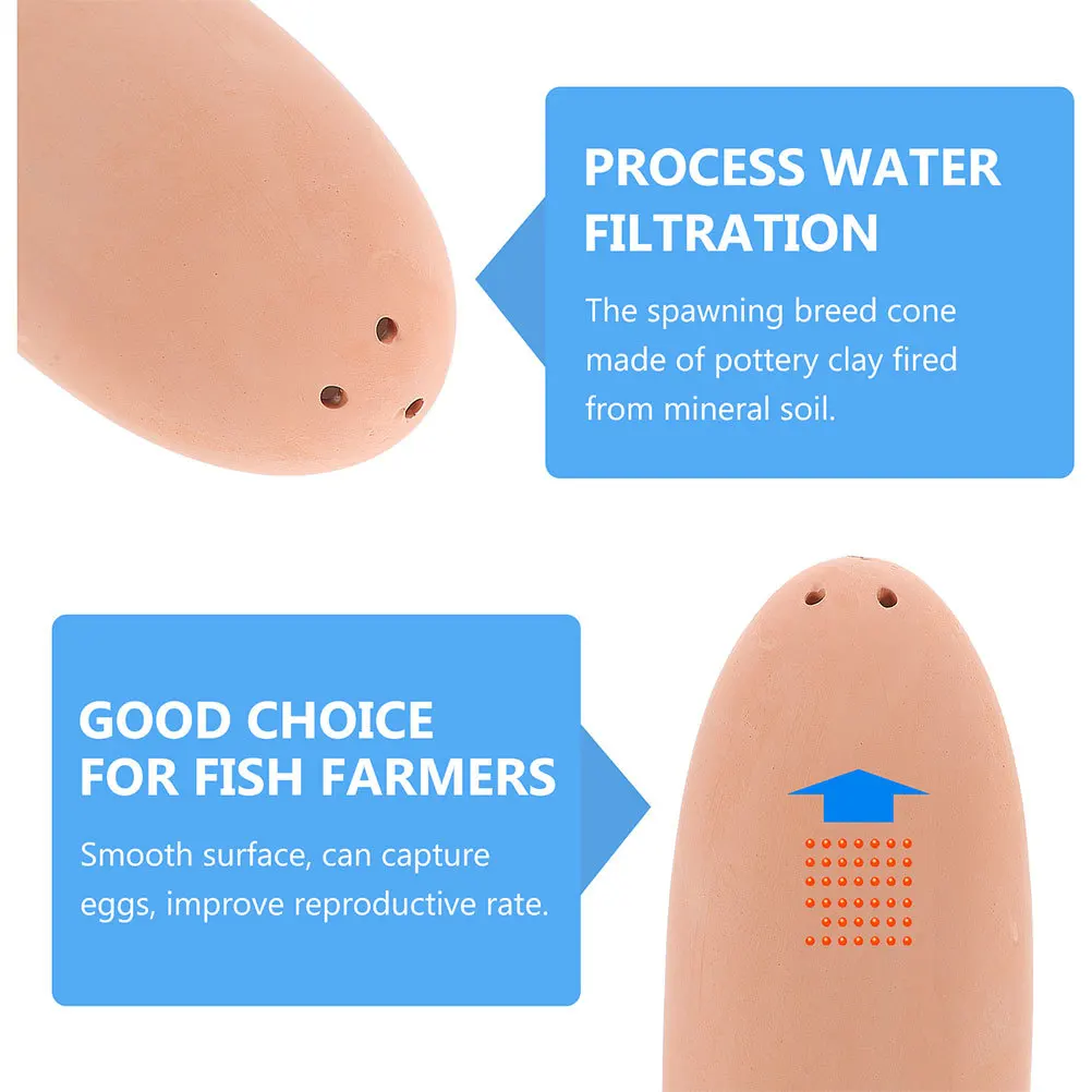 Cono de Reproducción para Peces Ángel, Arcilla de Cerámica Premium, No Daña a las Mascotas Acuáticas, Apto para Peceras de Agua Dulce y Salada