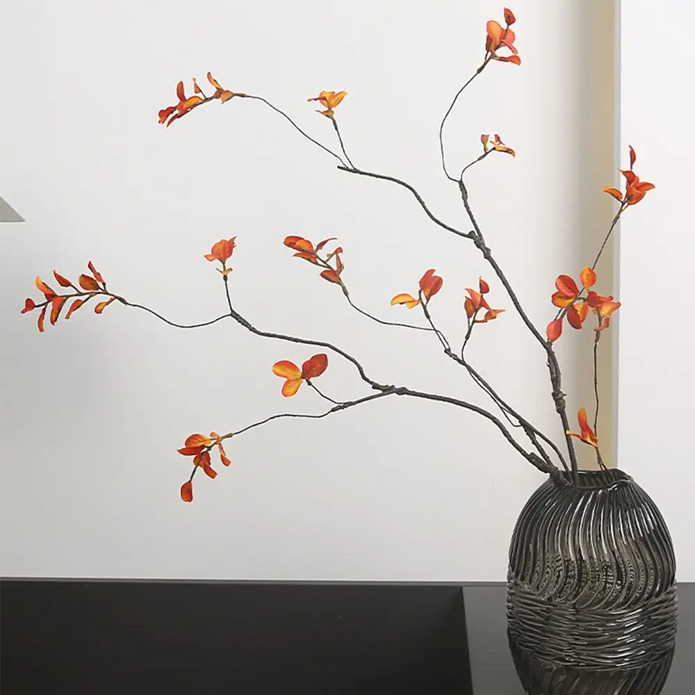 Retro Autumn Leaf Plant Bouquet Withered Long Artificial Maple Leaf 59cm/90cm 2 Fork/3 Fork Fake Maple Leaf Branch