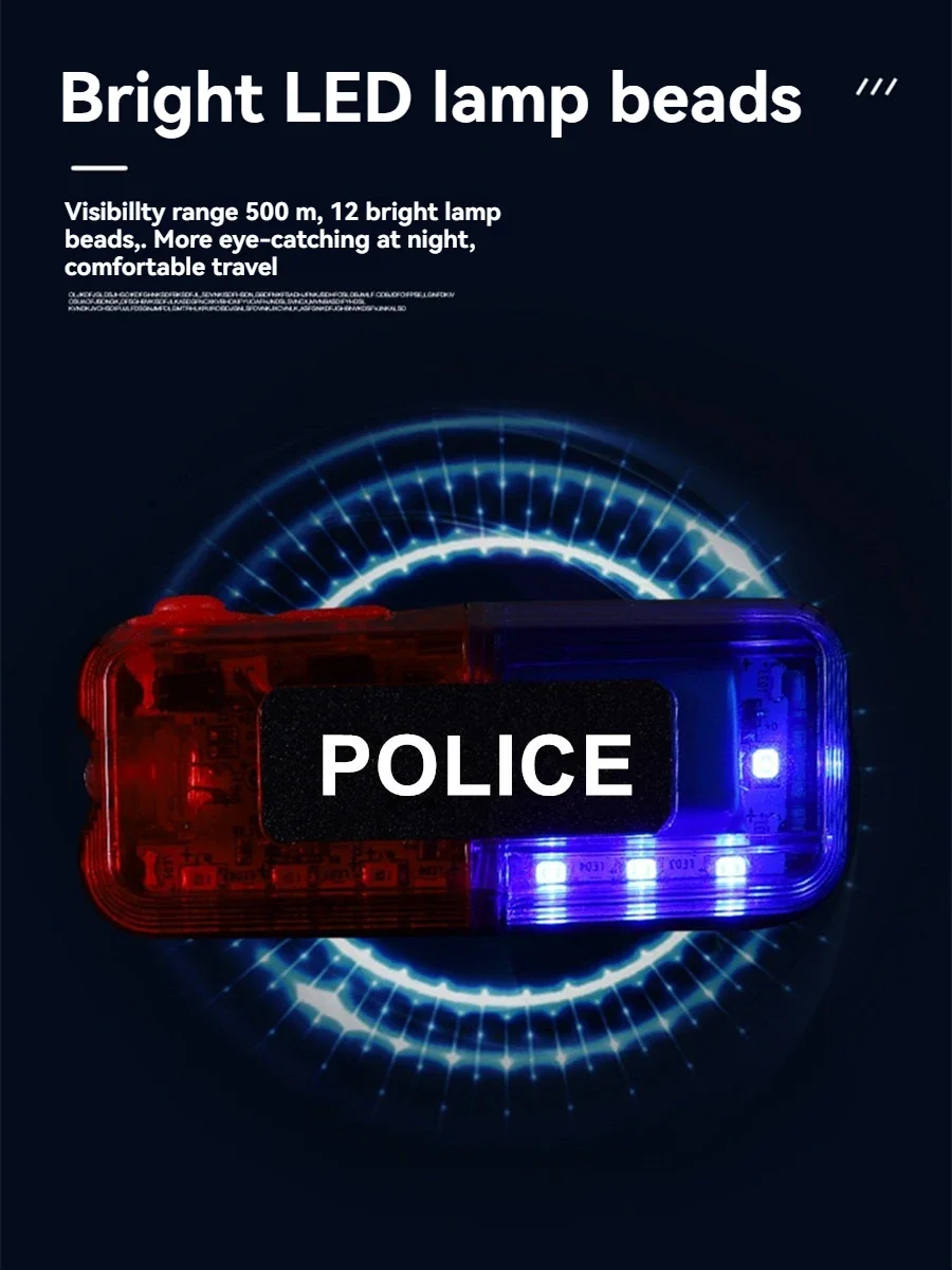 Multifunctional Warning Clip with LED Light Invisible 500m Clip  for Shoulder Built-in Police Lamp Drop Shipping